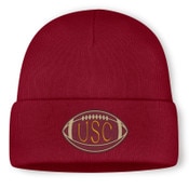 USC Trojans Nike Cardinal Football Felt Patch Peak Prep Utility Beanie